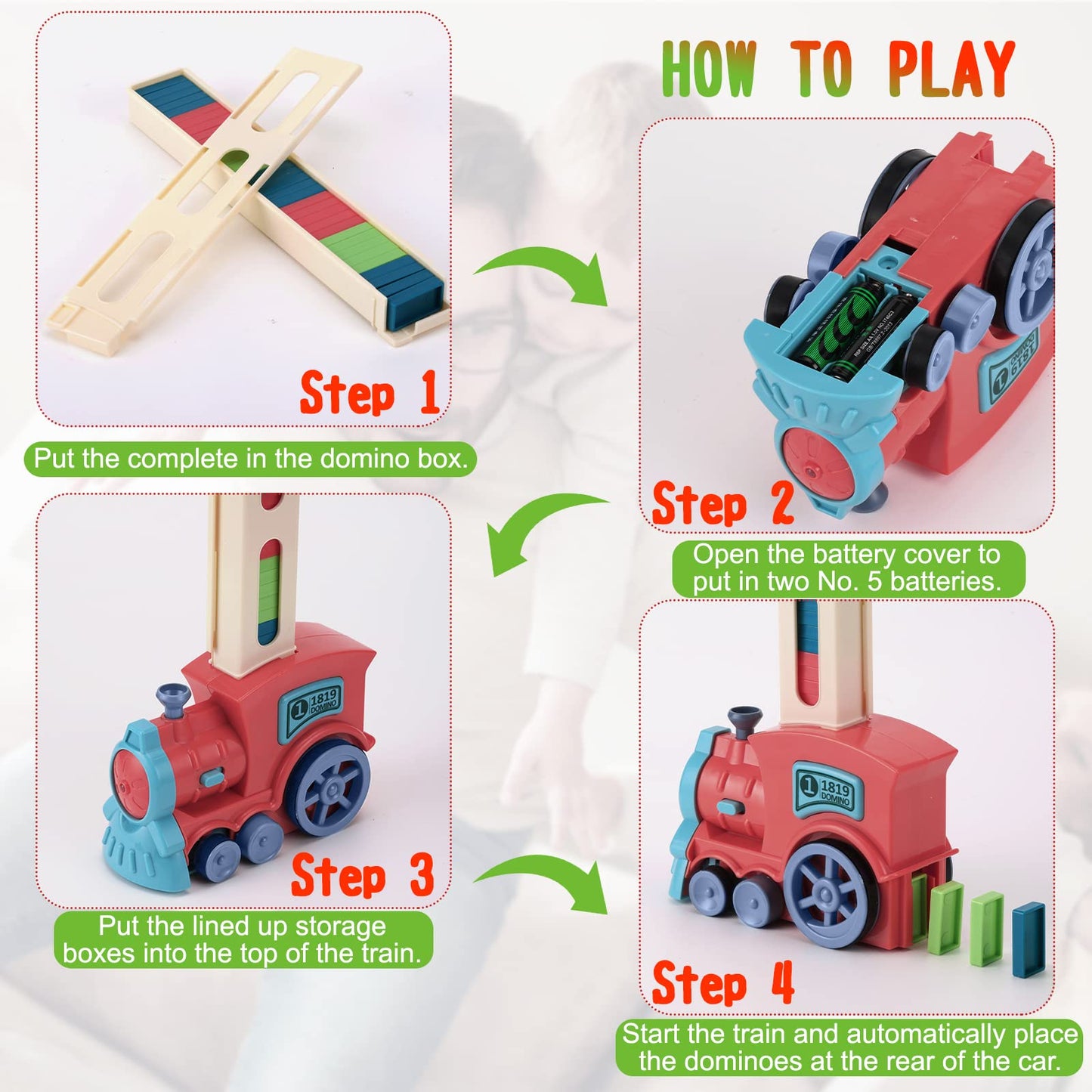 Domino Train Set for Kids