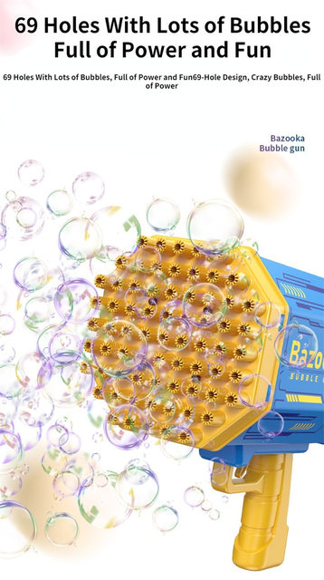 69-Hole Bubble Gun with Lights